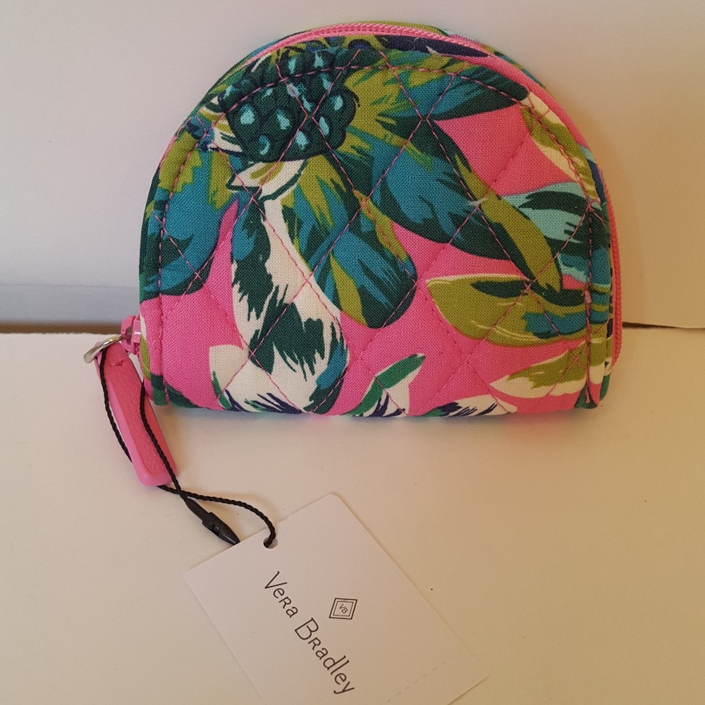 Vera Bradley Zip Coin Purse Tropical Paradise - Picture 1 of 3